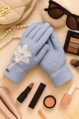 LOOM LEGACY Floral Print Winter Women Gloves