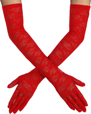 Yanwenx Floral Print Evening Women Gloves