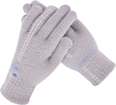 HOC Solid, Woven, Printed Winter Women Gloves