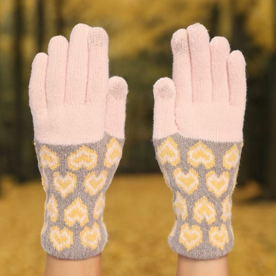DesoRia Floral Print Winter Women Gloves