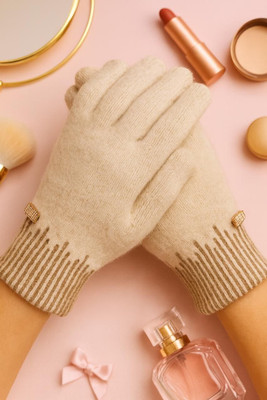 HOC Self Design, Embellished Winter Women Gloves
