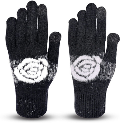 HOC Graphic Print, Self Design, Printed Winter Women Gloves