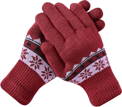 DesoRia Floral Print, Self Design Winter Women Gloves