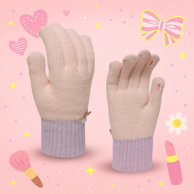 HOC Self Design, Solid, Embellished Winter Women Gloves