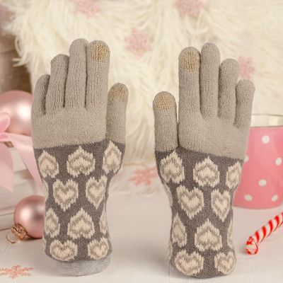 LOOM LEGACY Floral Print Winter Women Gloves