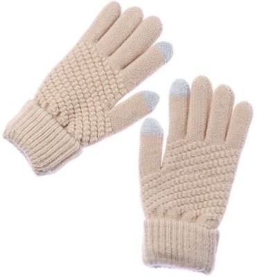 FRANKOPOLIS Solid, Self Design, Woven Winter Women Gloves
