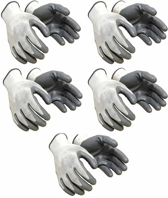BUKU 5 pair Nylon Safety Hand Glove|Anti Cut|Cut Resistant Hand Gloves Nylon  Safety Gloves(Pack of 5)
