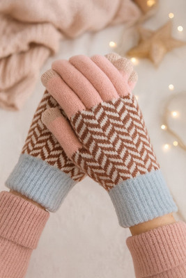 LOOM LEGACY Striped Winter Women Gloves