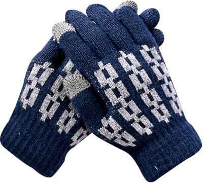 LOOM LEGACY Solid, Self Design, Printed Winter Men Gloves