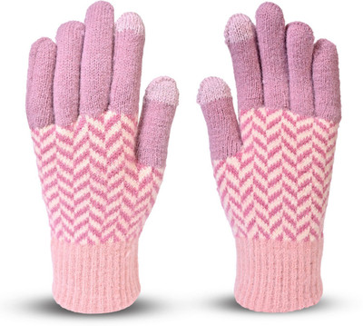 HOC Striped Winter Women Gloves