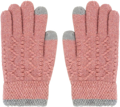 FRANKOPOLIS Solid, Self Design, Woven Winter Women Gloves