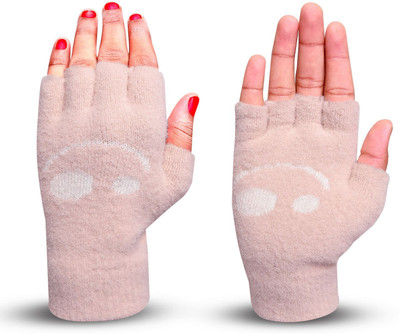 DesoRia Floral Print, Self Design, Printed Winter Women Gloves