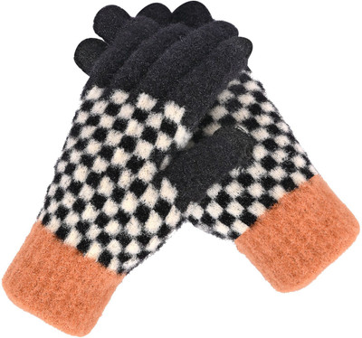 HOC Solid, Self Design, Printed Winter Women Gloves