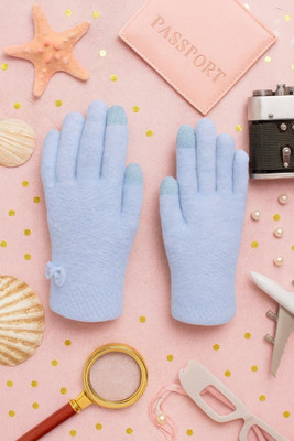 HOC Solid, Self Design Winter Women Gloves