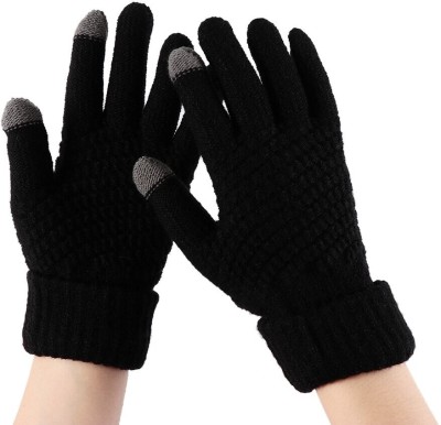 FRANKOPOLIS Solid, Self Design, Woven Winter Women Gloves