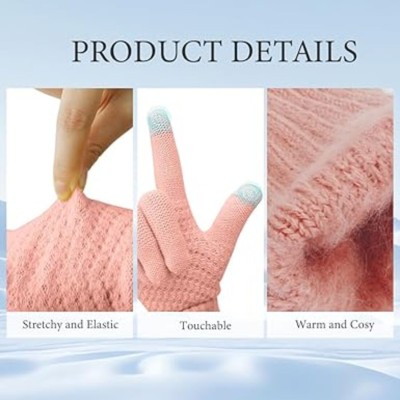 FRANKOPOLIS Solid, Self Design, Woven Winter Women Gloves