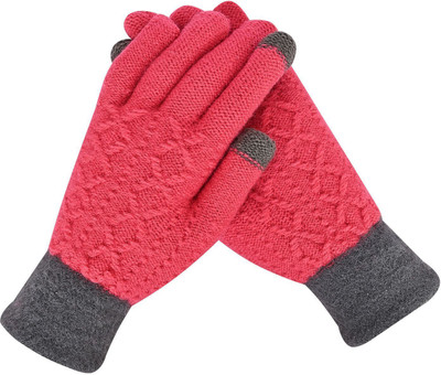 HOC Embroidered, Woven, Solid Winter Women Gloves