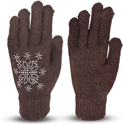 HOC Embellished, Self Design, Solid Winter Women Gloves