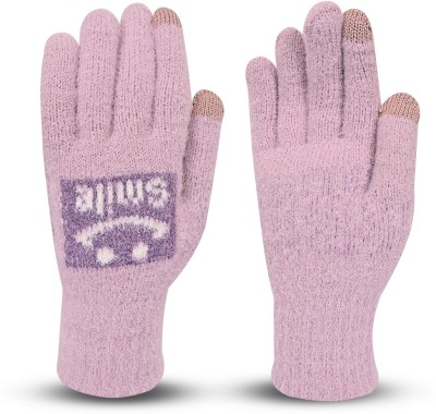 LOOM LEGACY Solid, Self Design Winter Women Gloves