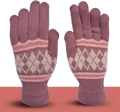 HOC Geometric Print Winter Women Gloves