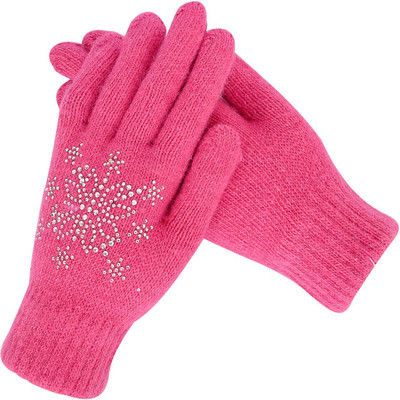 HOC Embellished, Self Design, Solid Winter Women Gloves