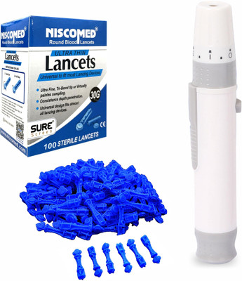 NISCOMED Premium Quality Lancing Device Pen With 400 Round Glucometer Blood Lancets. Glucometer Lancets(400)
