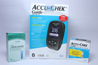 Tcare Accu-Chek Guide with 10 Strips Glucometer Lancets(50)