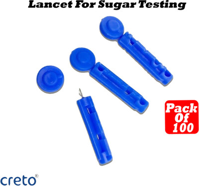 CRETO (100-Pcs) Round Lancets Needles 30G Painless Glucometer Lancets(100)