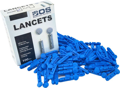 BOS MEDICARE Glucometer Blood Adjustable Lancet Pen Device 100 Pieces Glucometer Lancets(100)