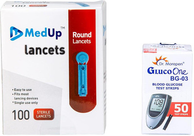 medup 100 lancet with dr morepen 50 strips Glucometer Lancets(100)