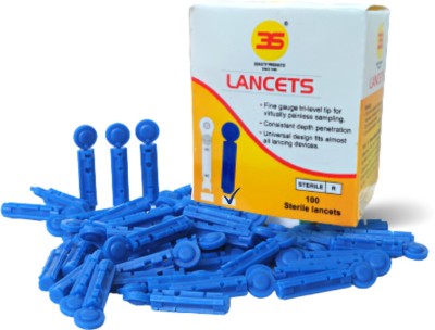 3S Painless Round Blood Lancets 100 Pieces, Test Strips With Vital Round Shape Glucometer Lancets(100)