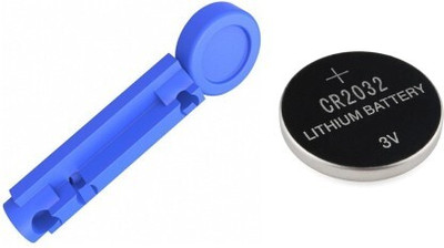 Wellstar CR-2032 Lithium battery With Round Blood Lancet for Dr Morepen BG03 Glucometer Lancets(100)