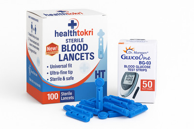 Healthtokri 100 Lancets and Dr.Morepen 50 strips Combo Glucometer Lancets(100)