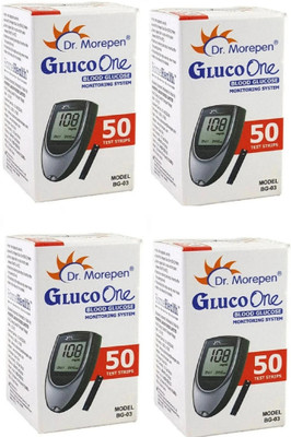 Dr. Morepen BG-03 50 STRIP PACK OF 4 200 Glucometer Strips