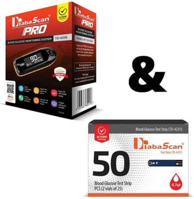 DIABASCAN Glucometer Composite Pack with 50 Glucometer Strips