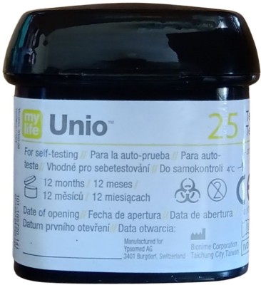 Ypsomed My Life Unio 25 Blood Glucose Test Strips 25 Glucometer Strips