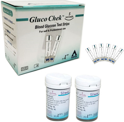 ASPEN Gluco Chek 5 Seconds 100 Glucometer Strips