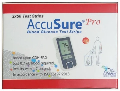 AccuSure Pro (2x50) Blood Glucose 100 Glucometer Strips