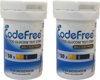 SD BIOSENSOR Codefree Blood Glucose Test Strips|Sugar|Check|Testing|Checking|Code free - 100 Glucometer Strips