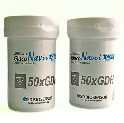 OROSTAN Standard Gluco Navii GDH Blood Glucose Test strips (SD BIOSENSOR) - 100 Glucometer Strips