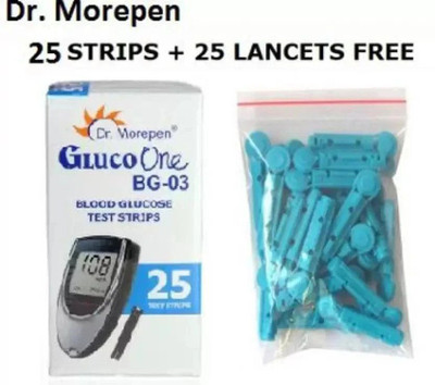 Dr. Morepen 25 strips 25 lancets 25 Glucometer Strips