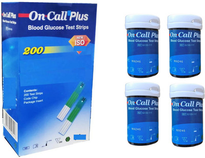NSC On Call PLUS Expiry- 11-05-2023 (50x4) 200 Glucometer Strips - 200 Glucometer Strips