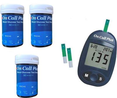 NSC ONCALL PLUS LONGEST EXPIRY 150 GLUCOMETER STRIPS WITH GLUCOMETER TESTING DEVICE- 150 Glucometer Strips