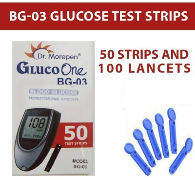 Dr. Morepen Morepen 50 strips with 100 lancets 50 Glucometer Strips