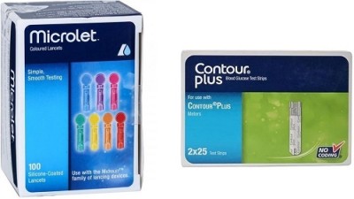 CONTOUR PLUS 100 ROUND Lancets 50 Glucometer Strips