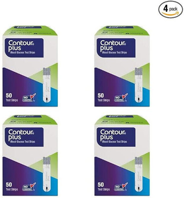 CONTOUR PLUS Glucometer Strips 50 Each -(Pack of 4) 200 Glucometer Strips