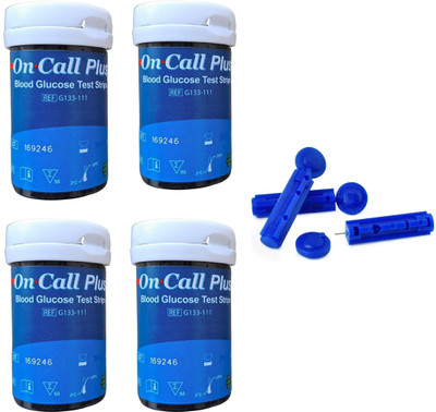 NSC ON CALL PLUS LONGEST EXPIRY 200 GLUCOMETER STRIPS WITH 50 LANCETS- 200 Glucometer Strips