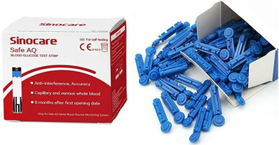 Sinocare Safe AQ strips with 100 Lancet/ 50 Glucometer Strips