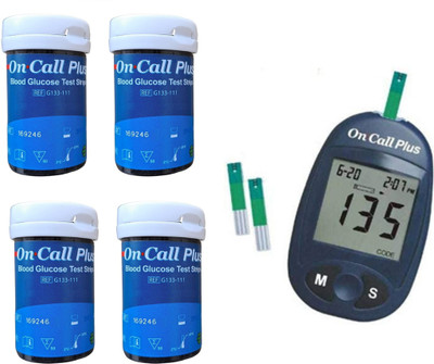 NSC ONCALL PLUS LONGEST EXPIRY 200 GLUCOMETER STRIPS WITH GLUCOMETER TESTING DEVICE- 200 Glucometer Strips