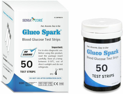 gluco spark Glucometer strips (Pack of 50) Glucometer(White)